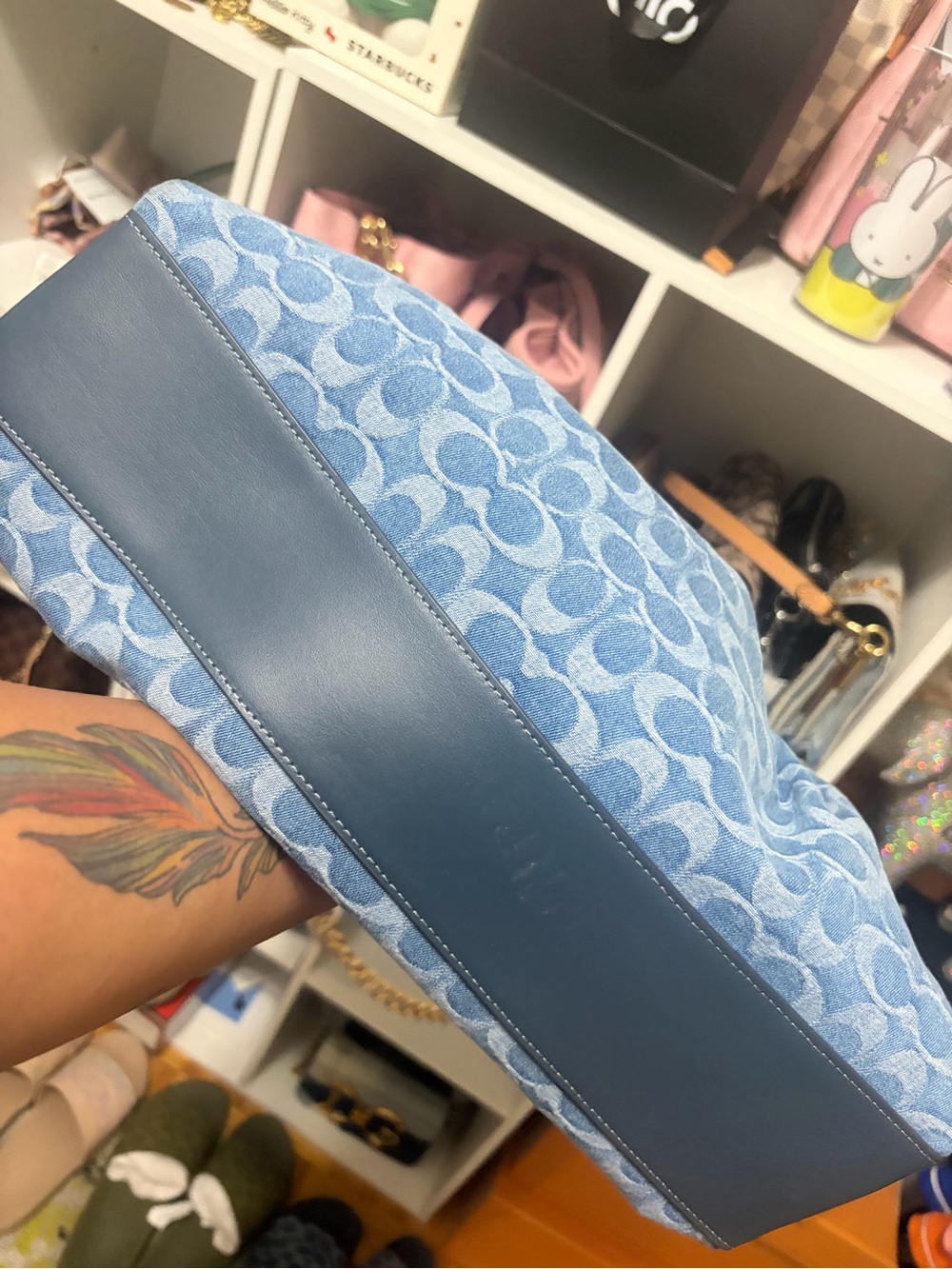 Coach Denim Faye Large Bag - Picture 3 of 5